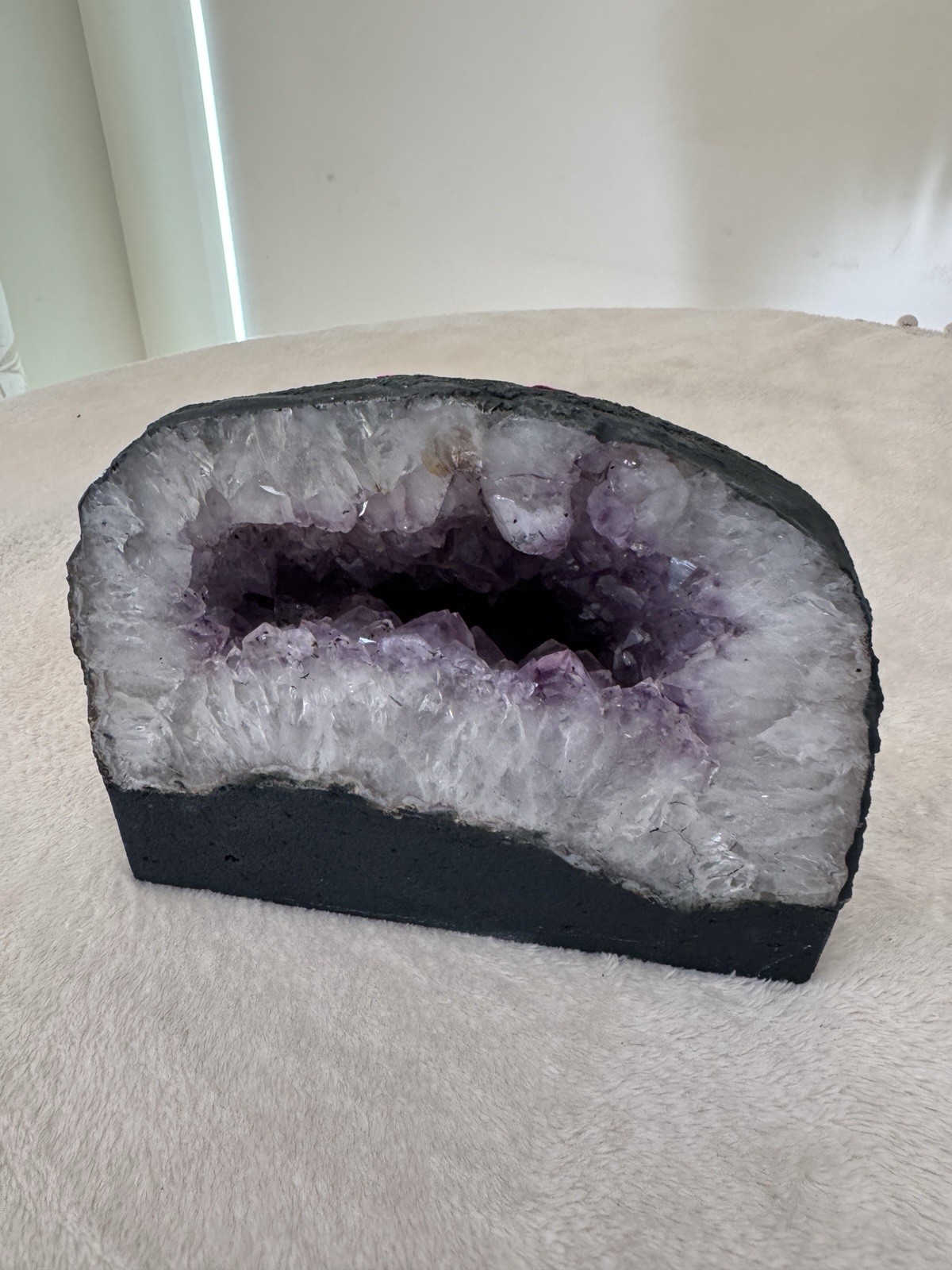 Large Amethyst Crystal 10 Pound Geode Cave Cluster Specimen Cut Base 10 lb