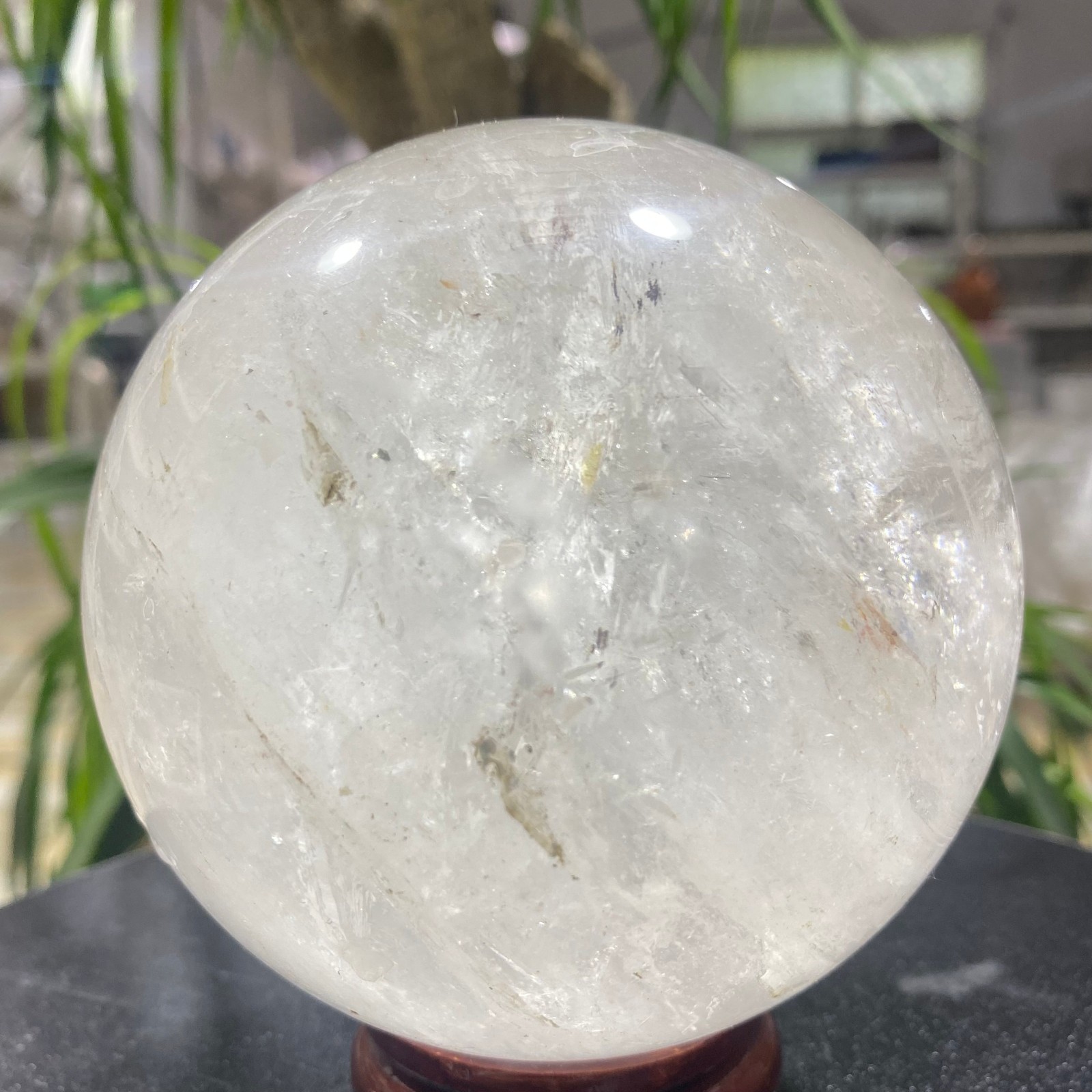 3.52LB white crystal transparent quartz crystal ball Reiki repair