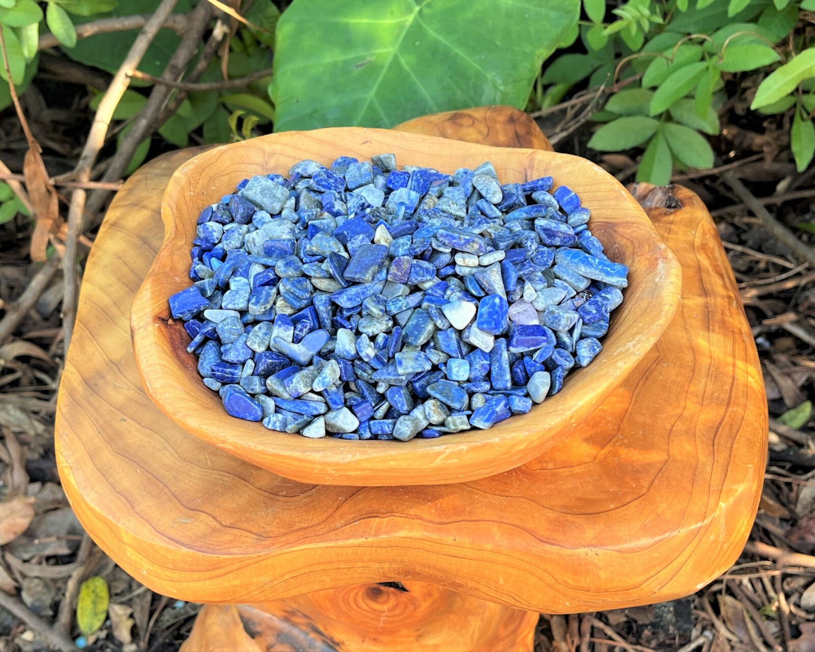 Lapis Semi Tumbled Gemstone Mini Chips 7-12 mm, Blue Lapiz Lazuli Crystal Chips