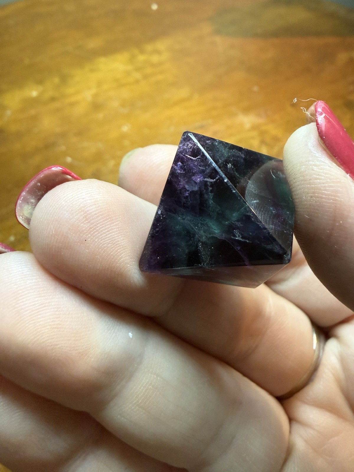 Fluorite Octahedron Natural Cleaved Polished Stunning Colors