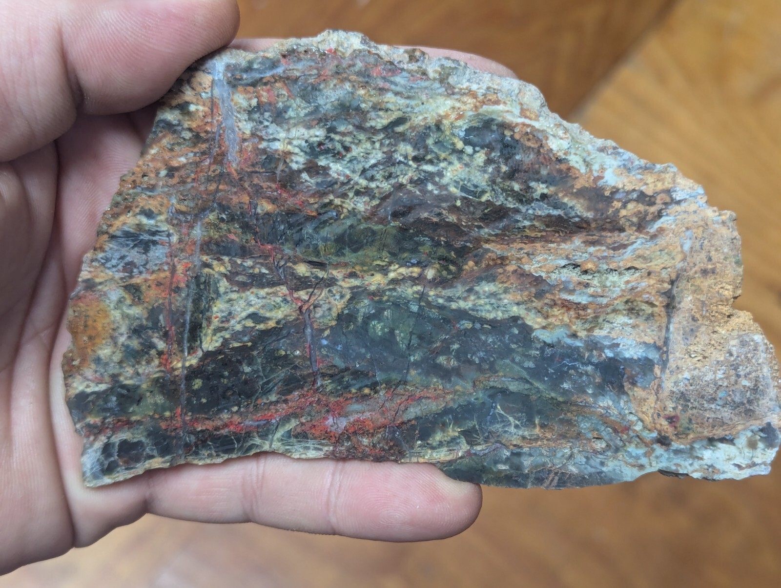 Large Natural Plasma Agate Crystal Slab Bloodstone Jasper