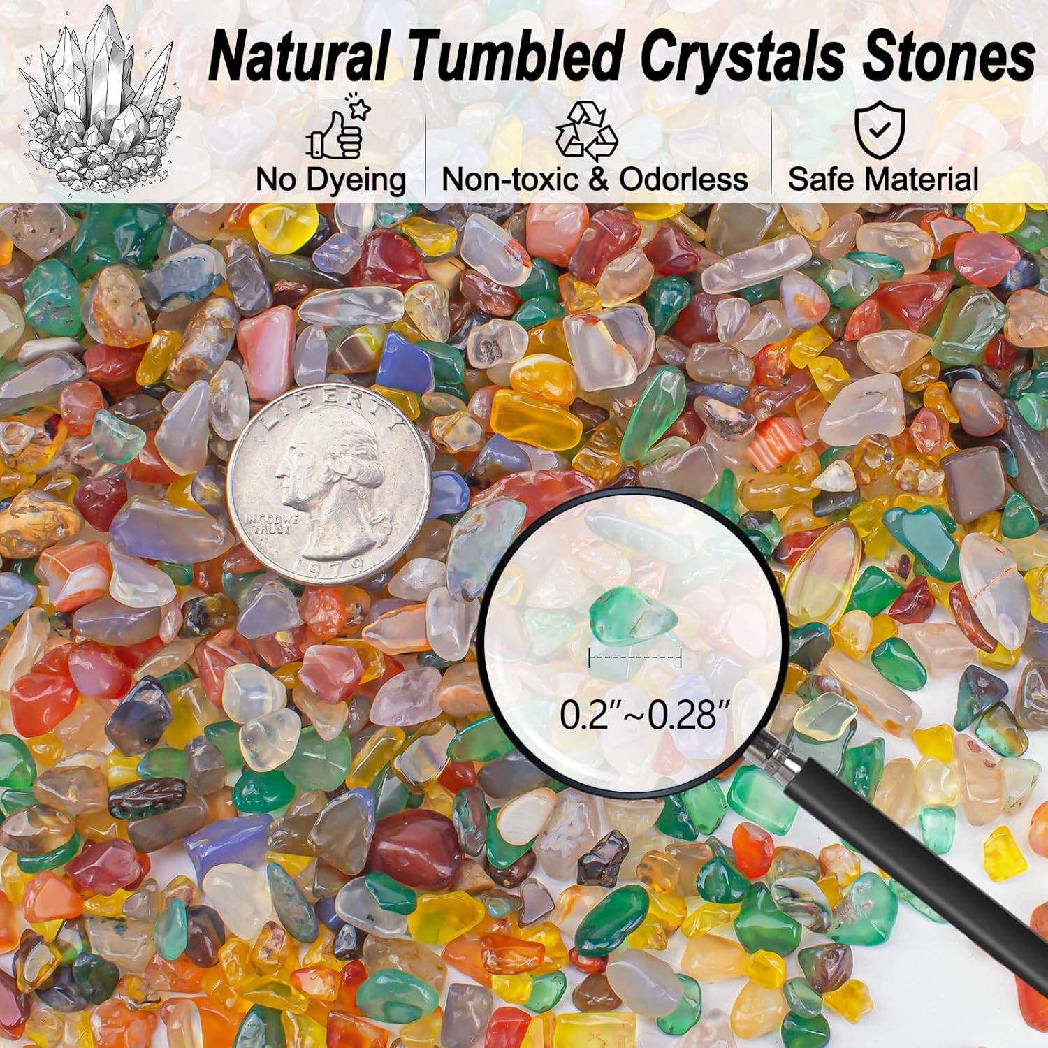 Colorful Agate Crushed Stone Crystal Chips Bulk Irregular Shaped Aquarium Decor
