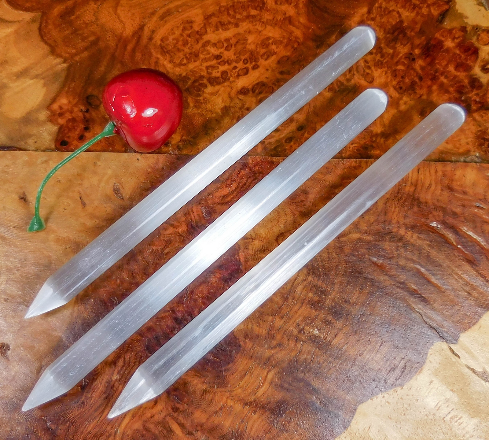 Selenite Crystal Wand Point Thin Pencil Shaped Crystals