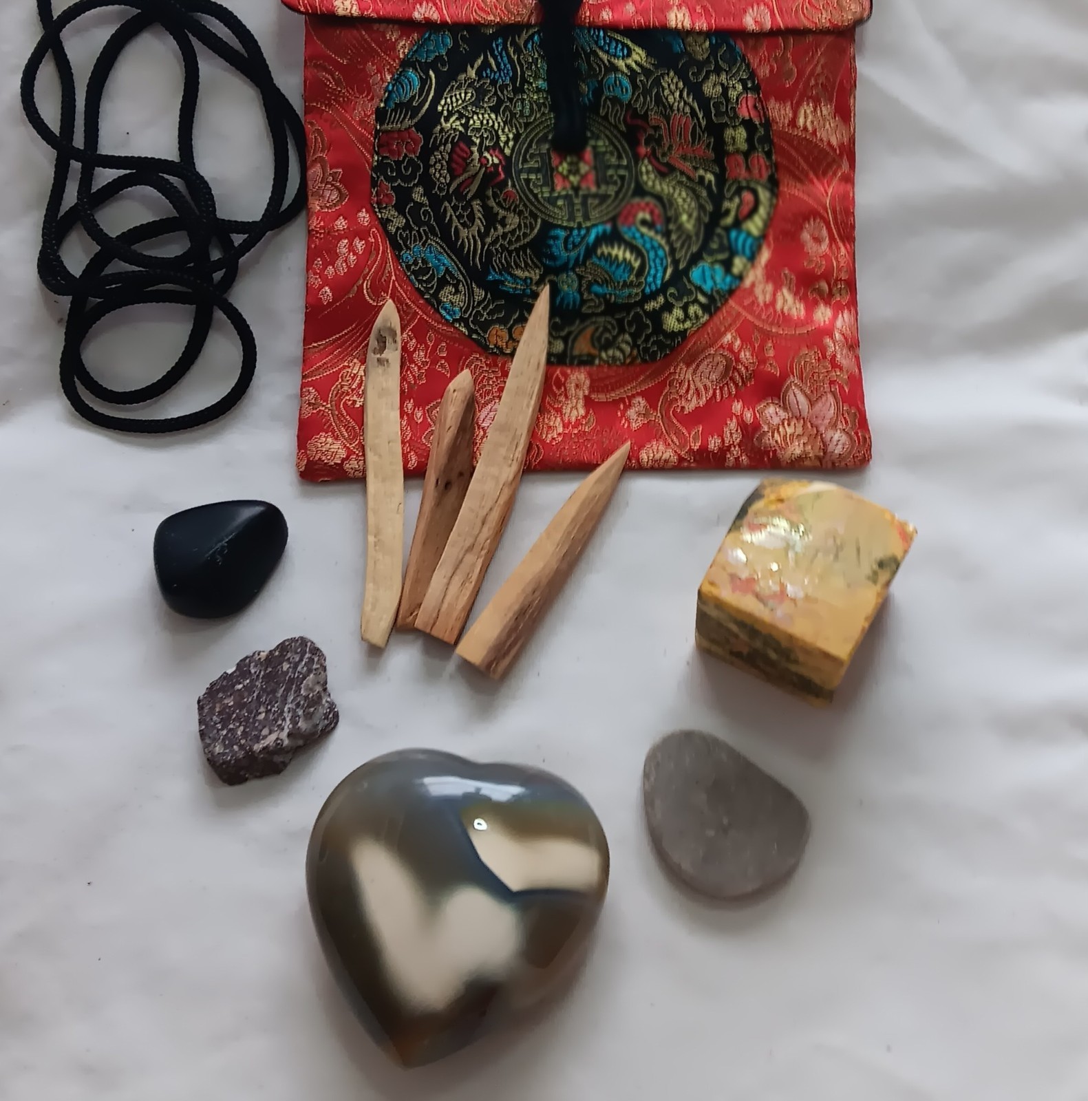 Crystals Large Orca Agate Stone Ocean Jasper Palo Santo 10 Pc Spiritual Kit