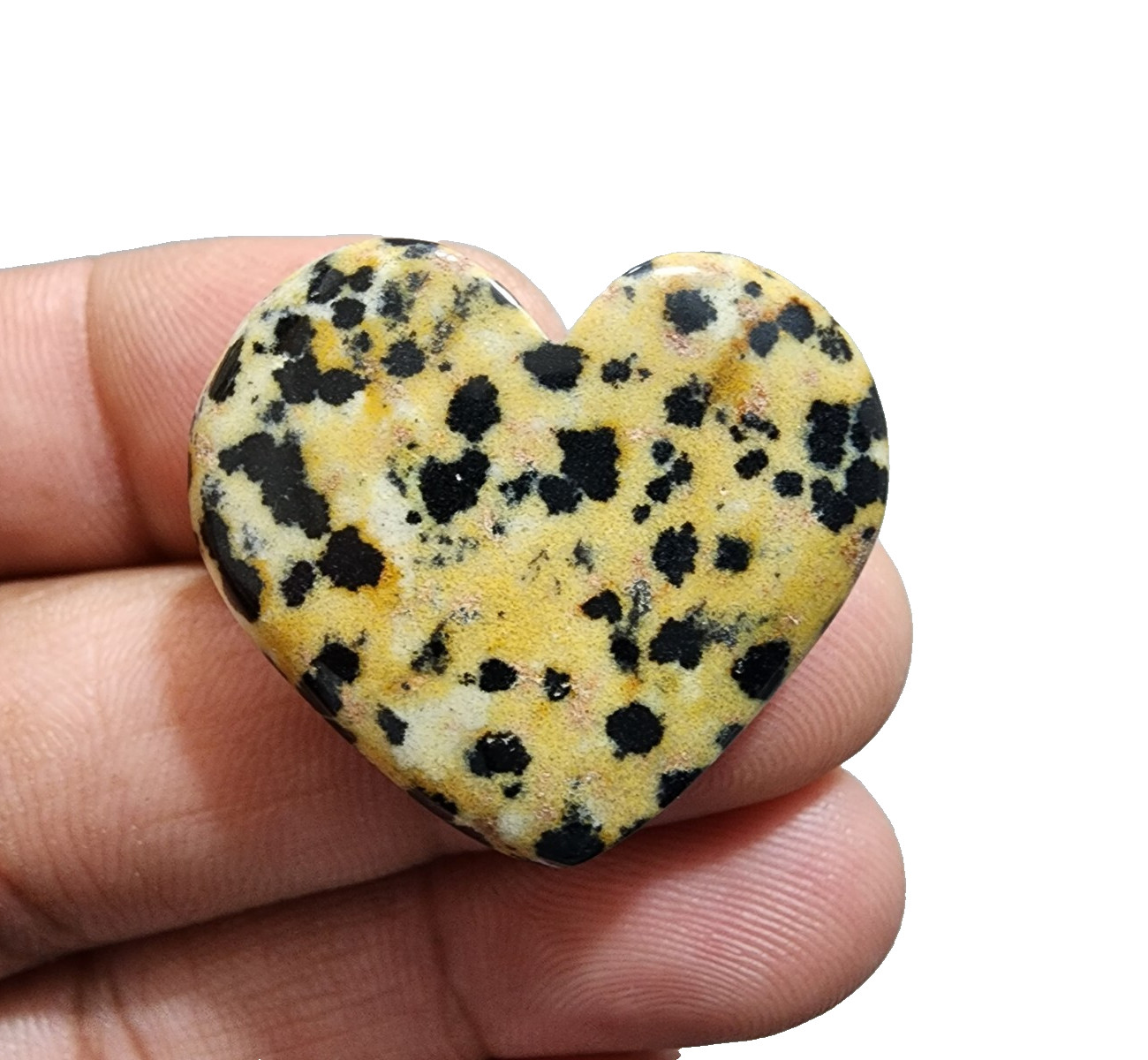 Top Quality Dalmatian Jasper Heart Shape 57 Crt Gemstone Cabochon Jewelry Making