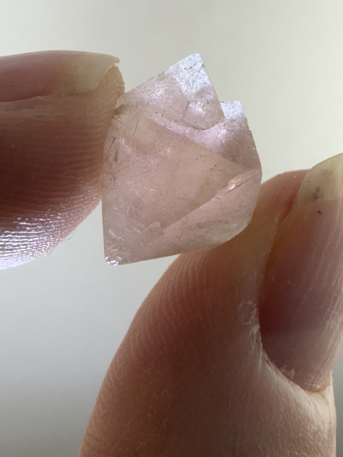 Pink Octahedral Fluorite With Side Rider, From Inner Mongolia, China