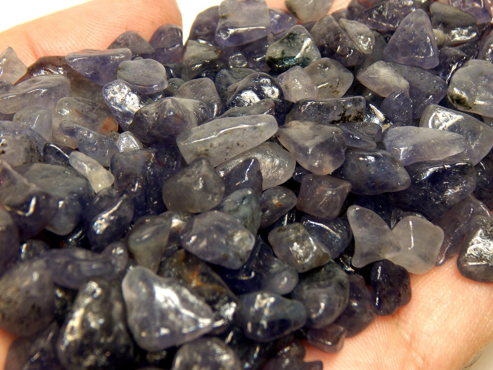 Blue Iolite Crystal Chips Mix 8oz, Small Tumbled Stones Healing Crystals 1/2Lb