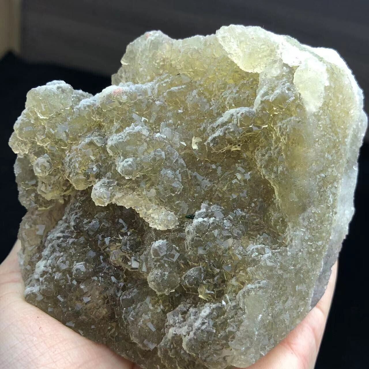454g Rare Translucent Deep Yellow Spherical Fluorite Crystal Mineral Specimen