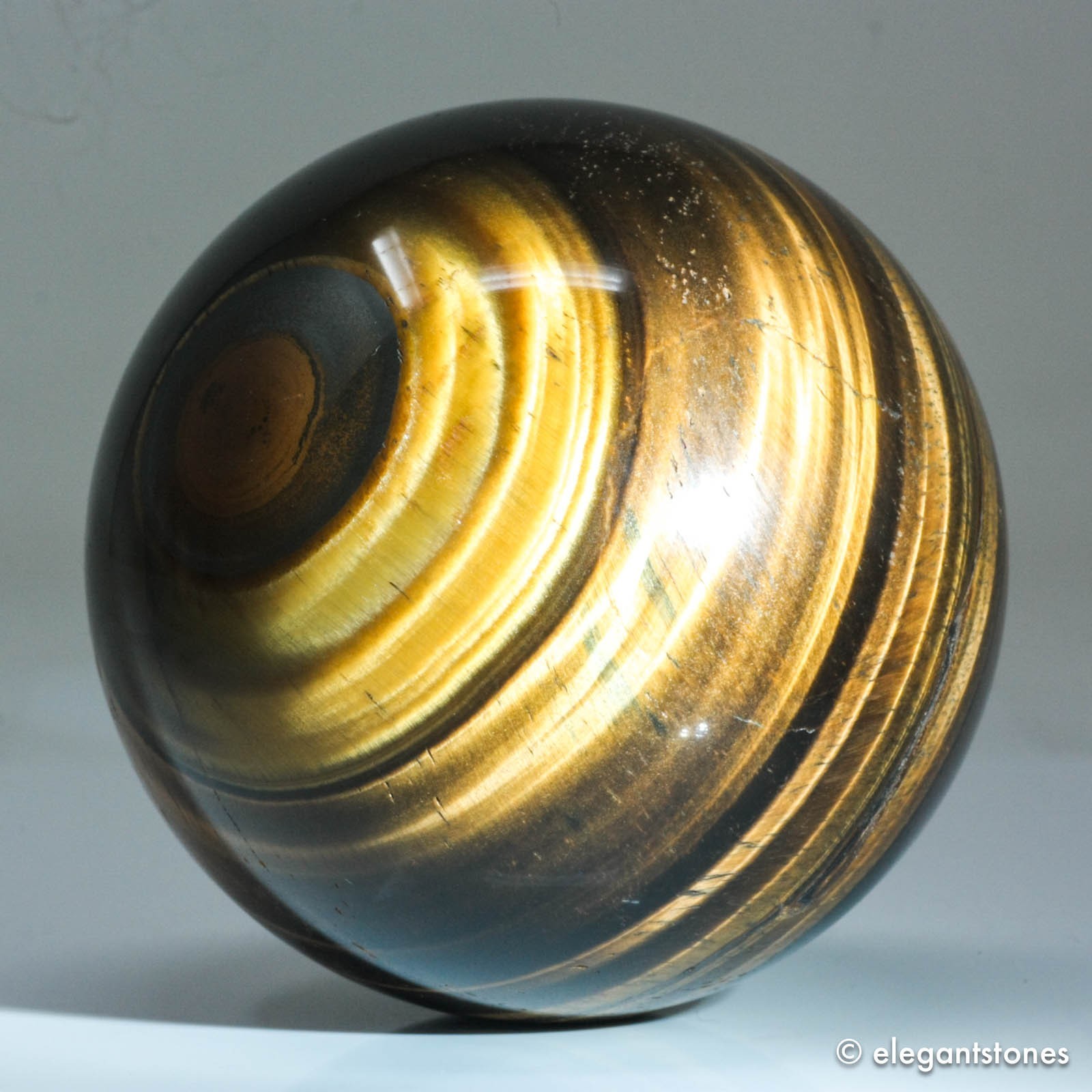 457g69mm Yellow Tiger Eye Sphere Large Crystal Ball Natural Quartz Healing Stone