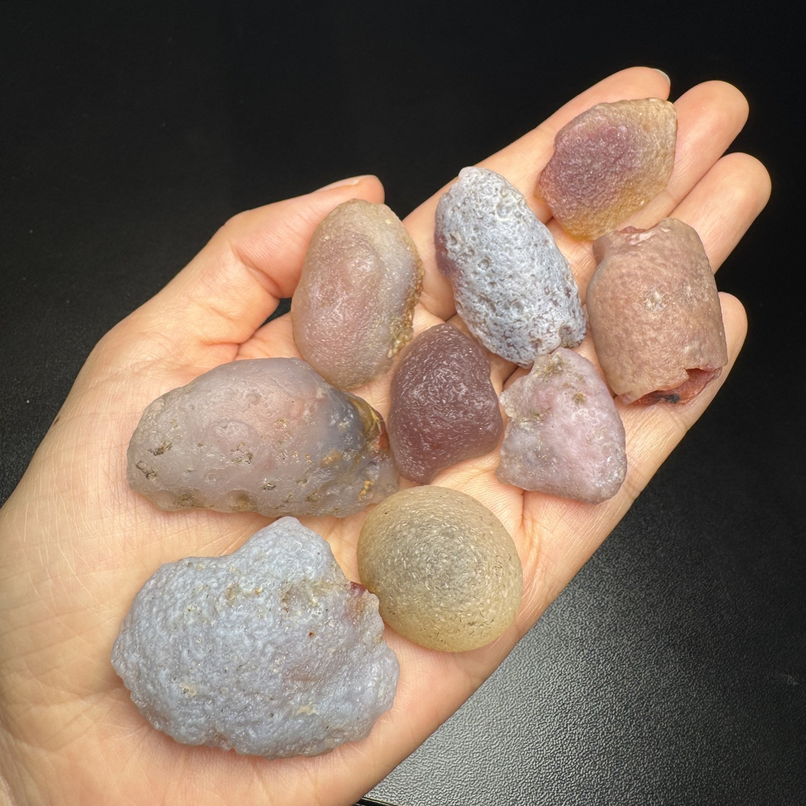9pcs 133G Natural Alxa Gobi Sweet Candy Agate Set #6634