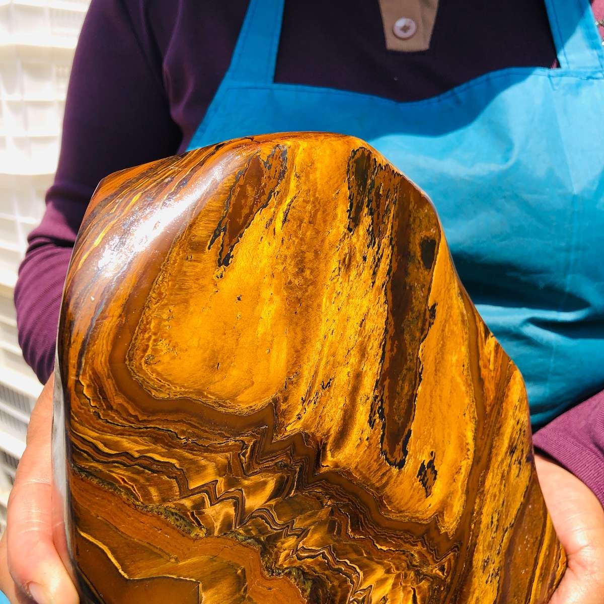 8.99 LB Natural Tiger Eye Polished Specimen Home Decor Raw Healing Stone 5353