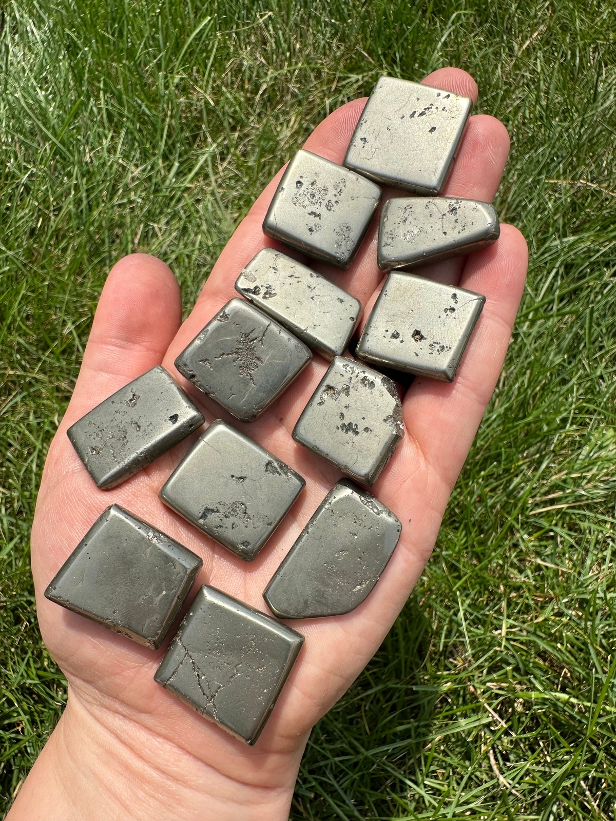 Pyrite Stone Slice (0.5″ – 2″) Polished Pyrite Slab, Natural Pyrite from Spain