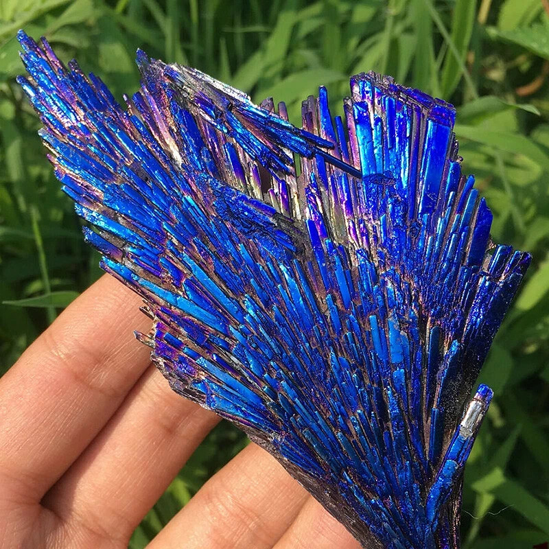 Natural Quartz Crystal Rainbow Titanium Cluster Mineral Specimen Healing Gifts