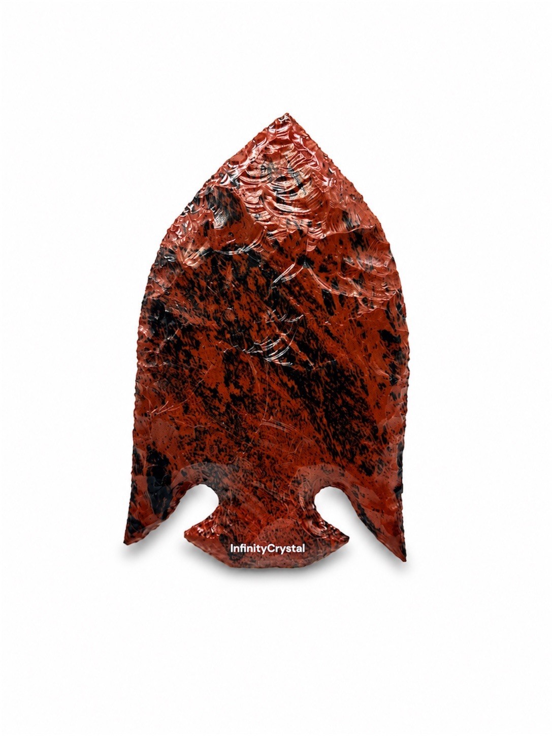 Mahogany Obsidian Fish Shaped Arrowhead Handcrafted Gemstone Tribal Decor Gift.