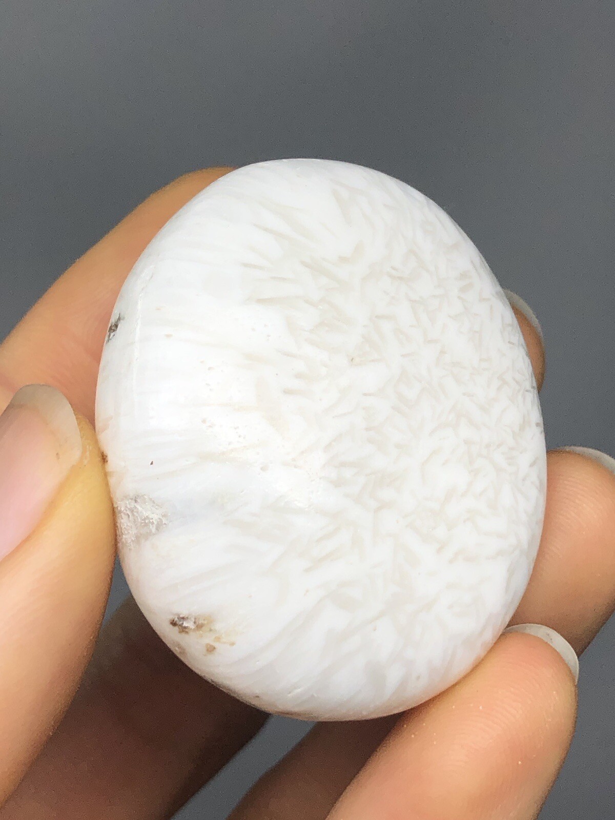 Scolecite Palm Stone 1.4oz! Polish Synergy 12 High Vibrations. Healing N30
