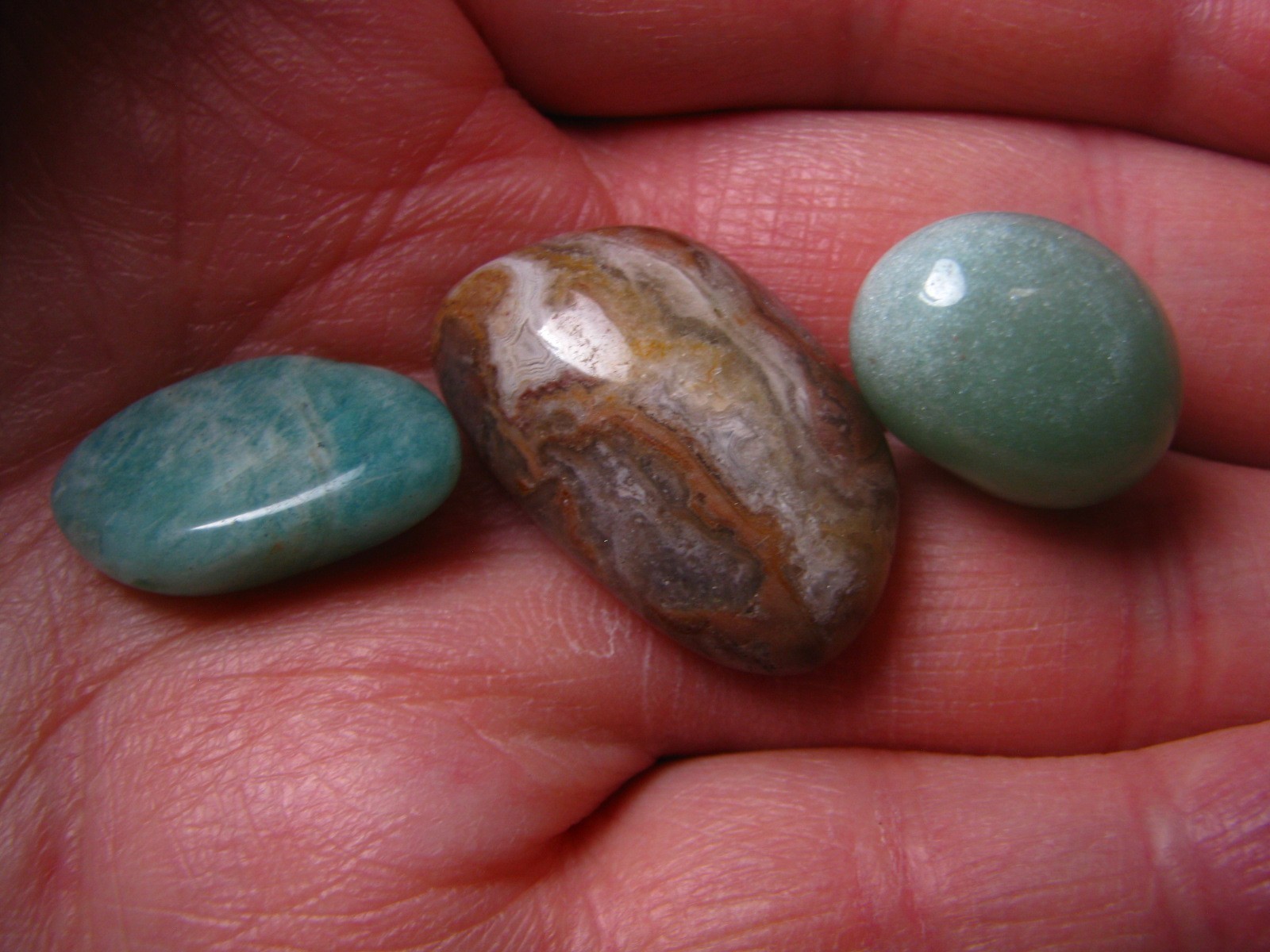 7 MINERAL SPECIMENS AVENTURINE AMAZONITE 2 TIGER EYE AGATE JASPER QUARTZ #291