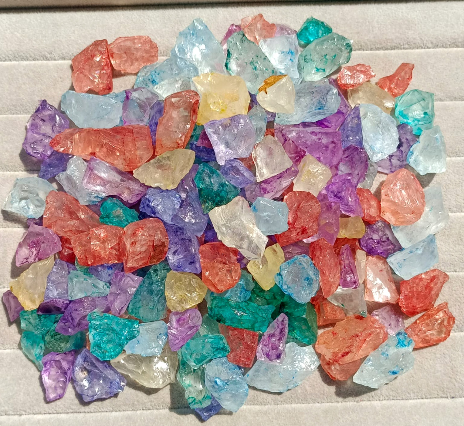 100% Natural Crystal rough Dye In Mix Color Lot 5 pcs lot- 20-35 mm size