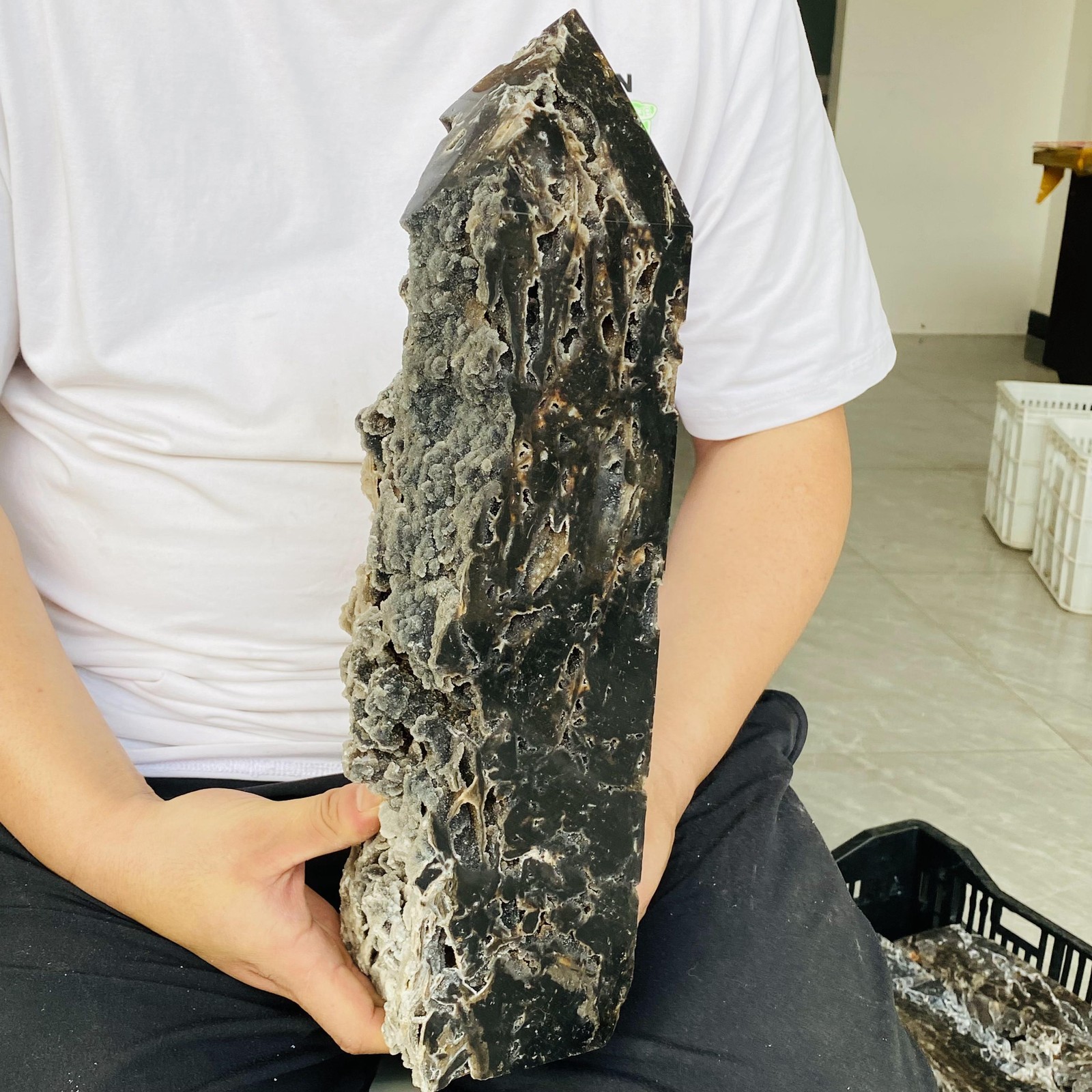 Natural Sphalerite ore Quartz Obelisk Quartz Crystal Reiki Healing 6300g