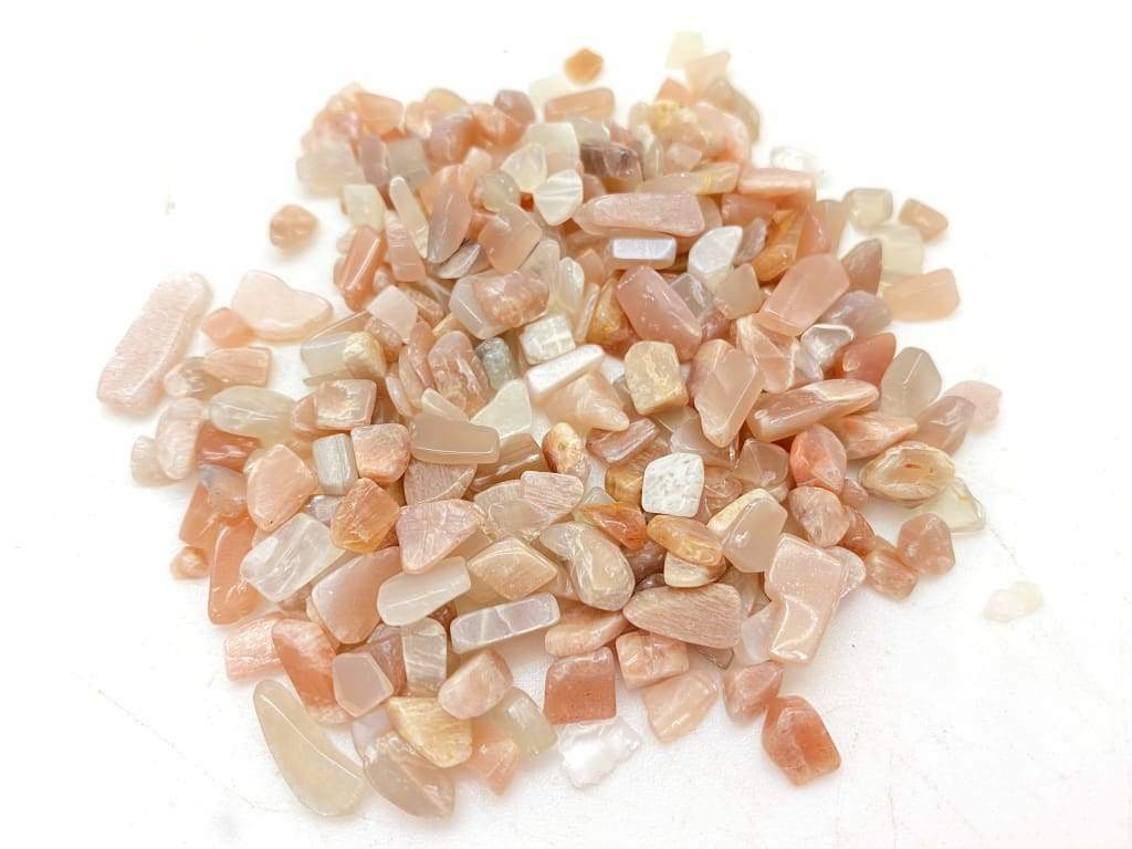 2 oz 56g Mini Tumbled Moonstone Chips Bulk Stones 7-12mm