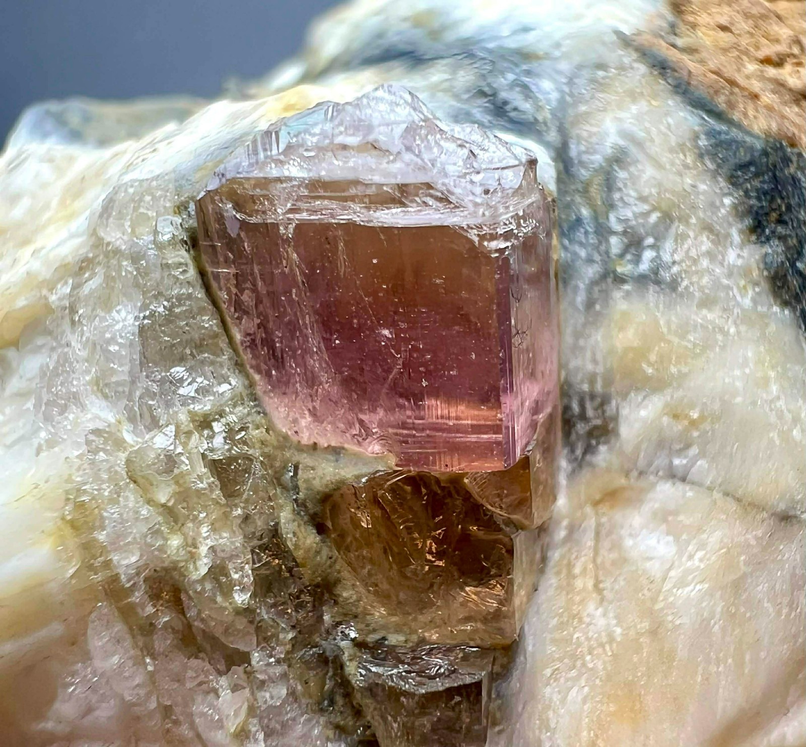 144 Gram Ultra Rare Eye Clean Pink Katlang Topaz Huge Crystal On Matrix @PAK