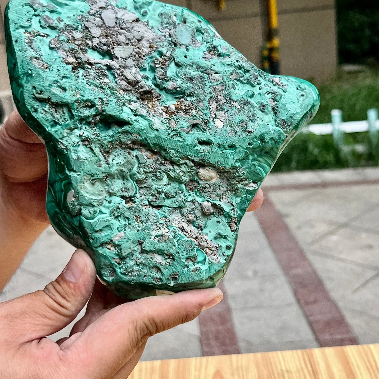 Authentic Malachite Stone Half Polish Half Raw Natural Patterns 3.4 lb
