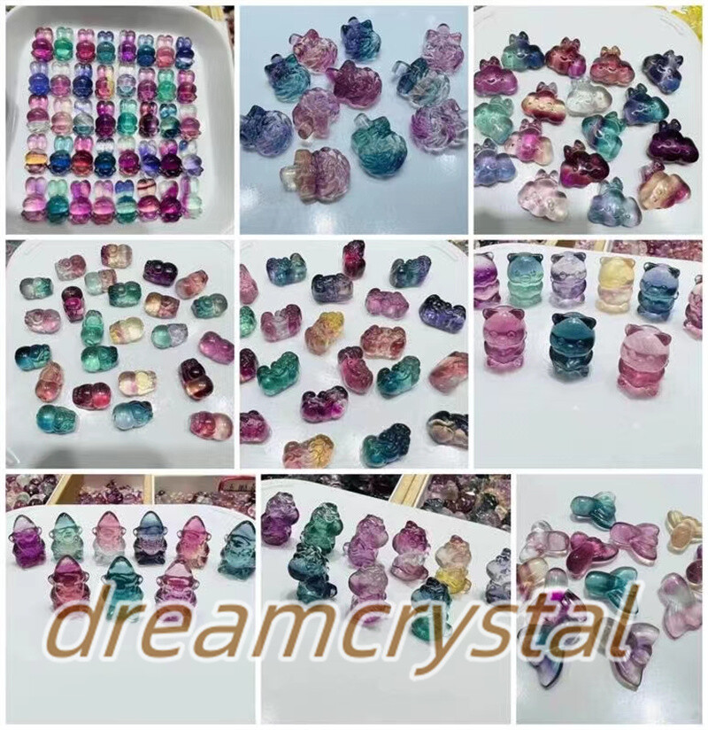 100pc Natural Fluorite Crystal Skull Mini Hand Carved Quartz Reiki Gifts Random