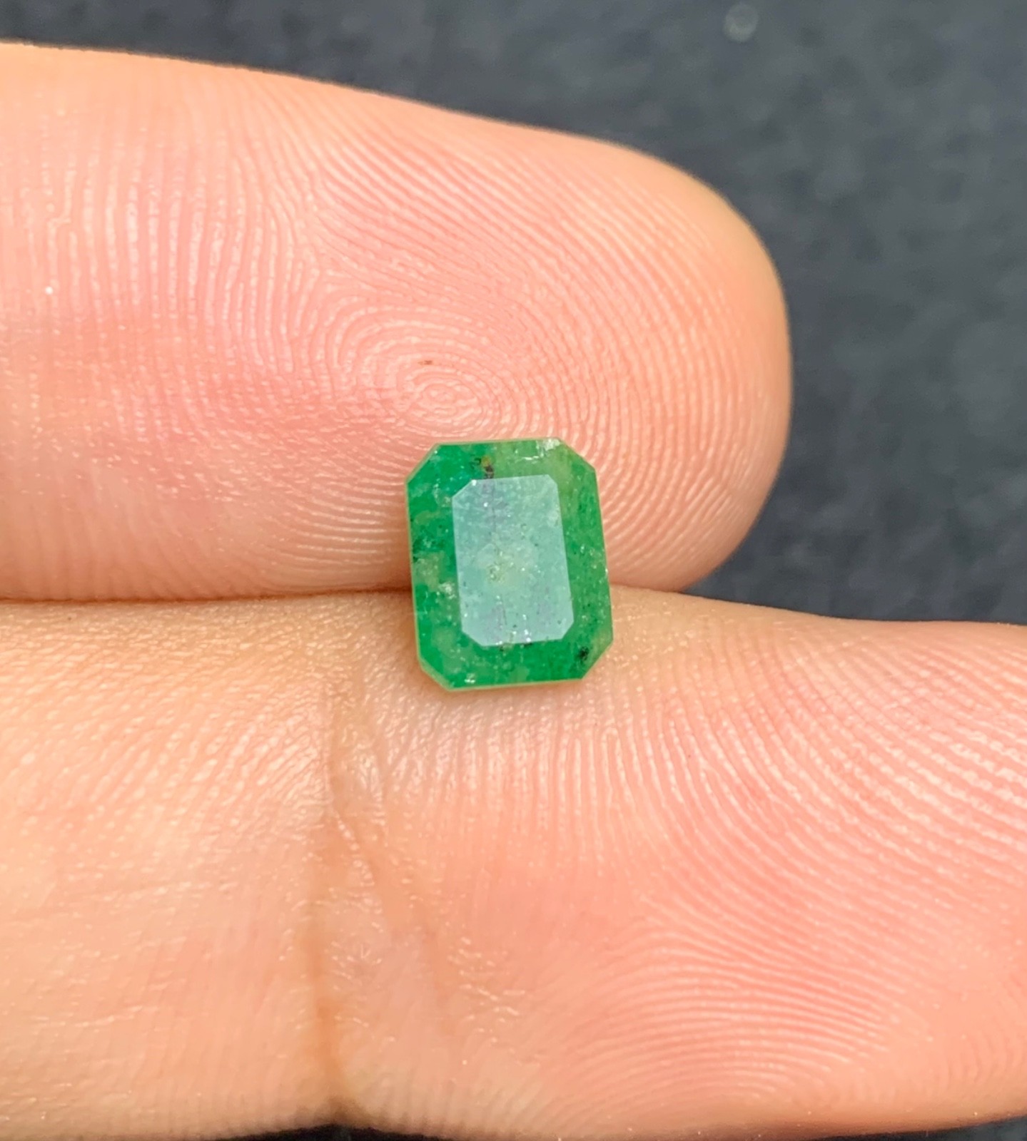 1.45 Cts Natural Emerald Faceted Gemstone from Pakistan.