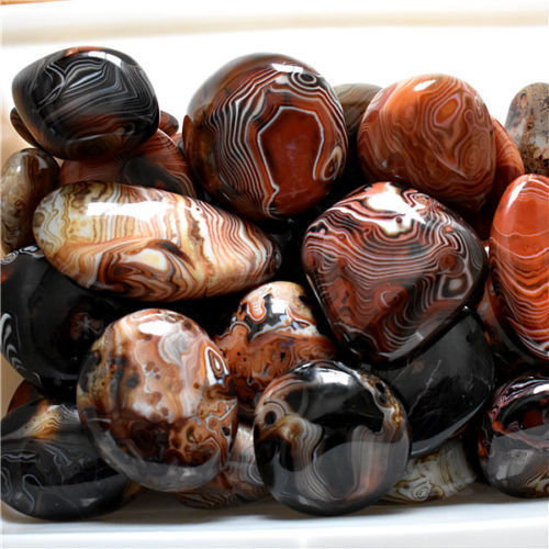 2KG Madagascar Banded Agate Tumbled Beautiful Patterns Randomly Send