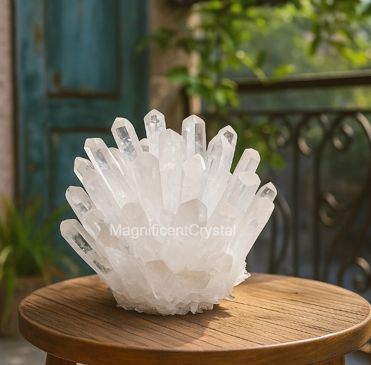 600G+Natural Clear Quartz Crystal Geode Cluster Decor Art Manifestation Displays