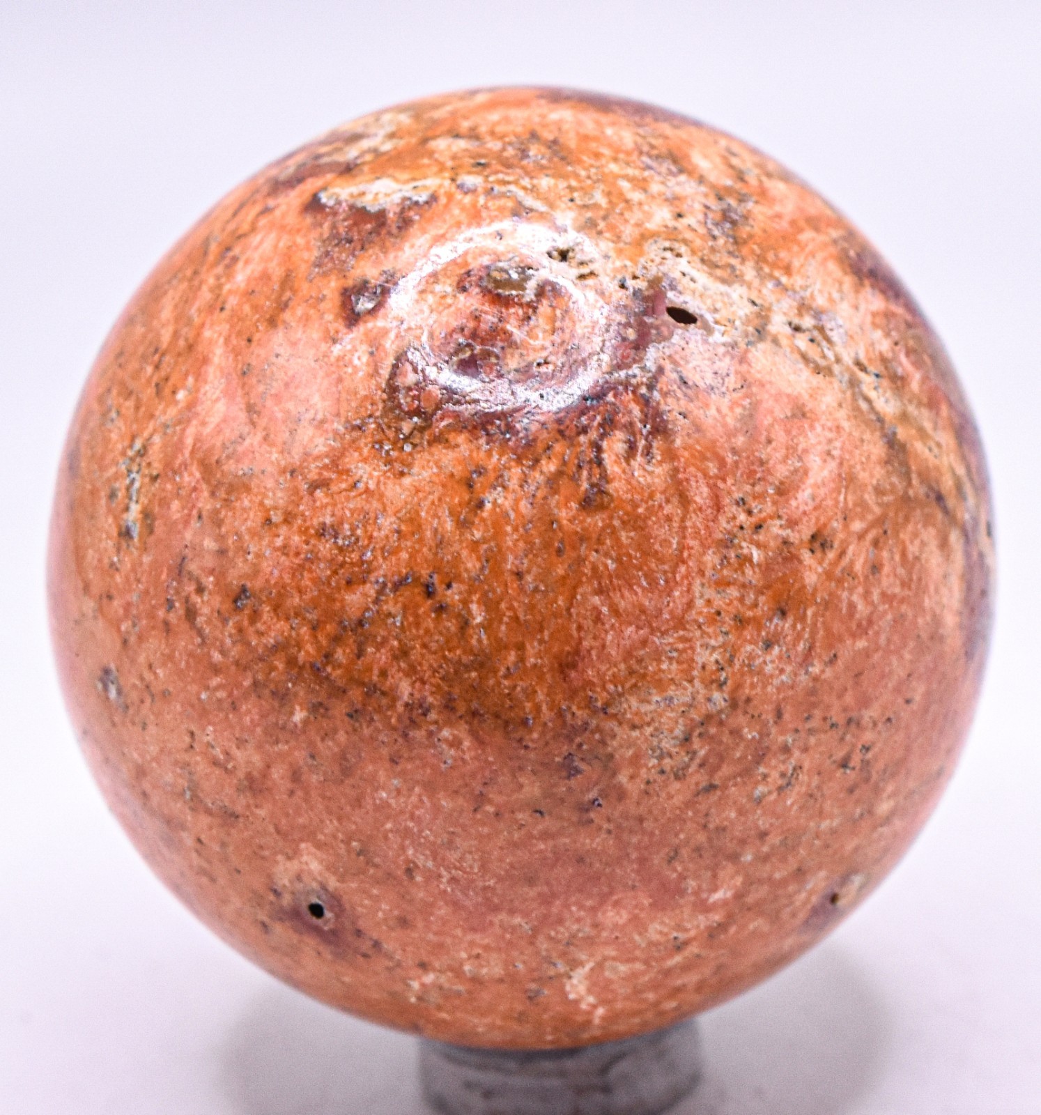 52mm Orange w/ Red Jasper Sphere Polished Natural Gemstone Mineral Ball – Peru