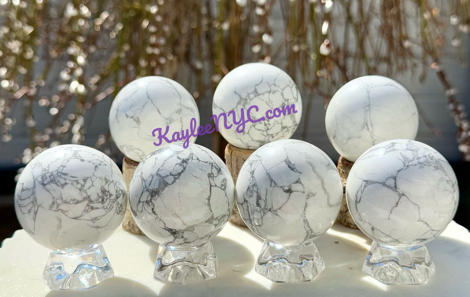 Wholesale Lot 7pcs Natural Howlite Sphere Crystal Ball Healing Energy