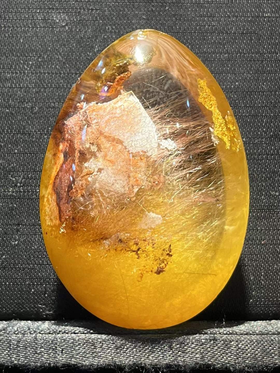 55*38*25mm A++ Natural Gold Rutilated Quartz Titanium Crystal Reiki Pendant Gift