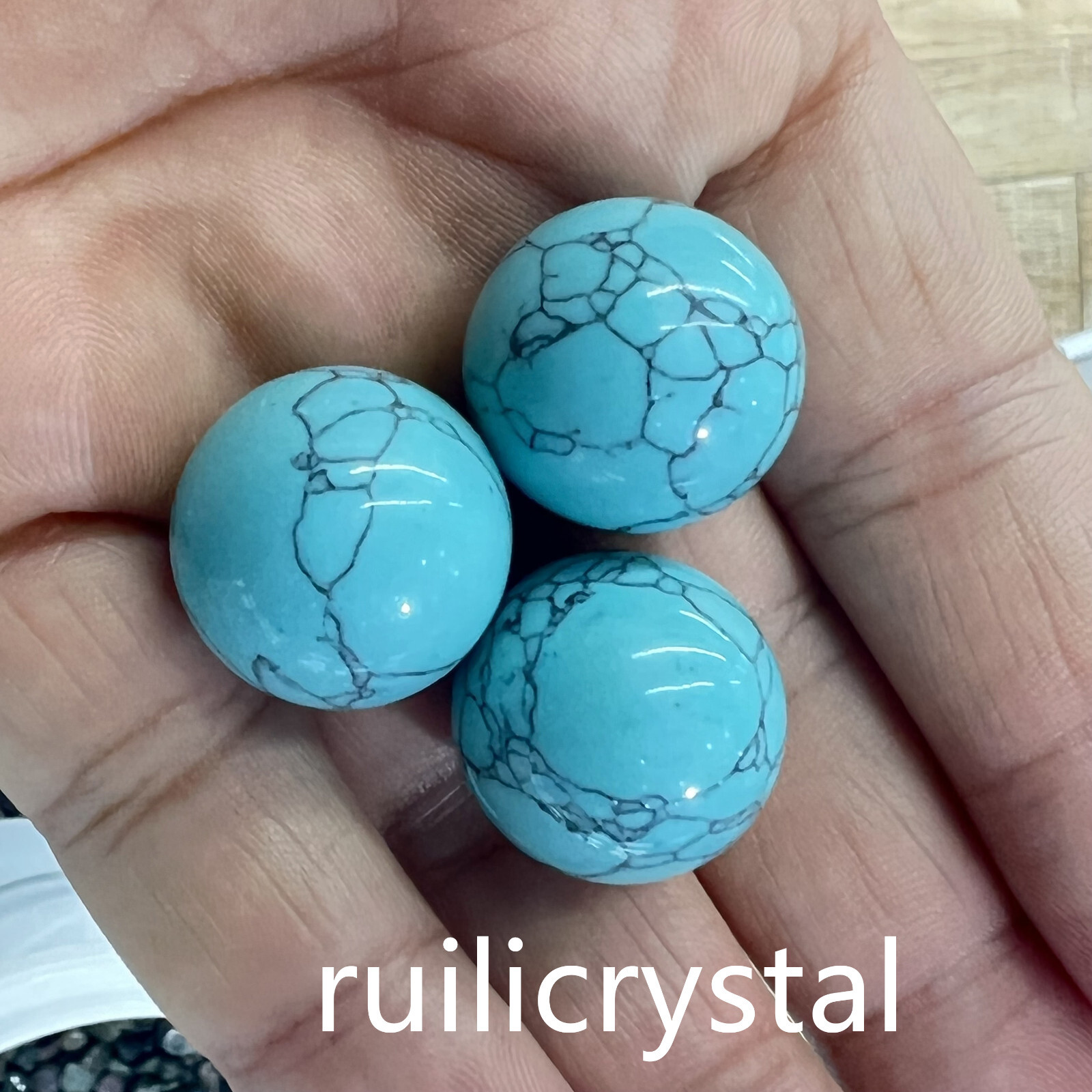 Wholesale Lot 7 pcs turquoise Sphere Crystal Ball Energy Healing20mm
