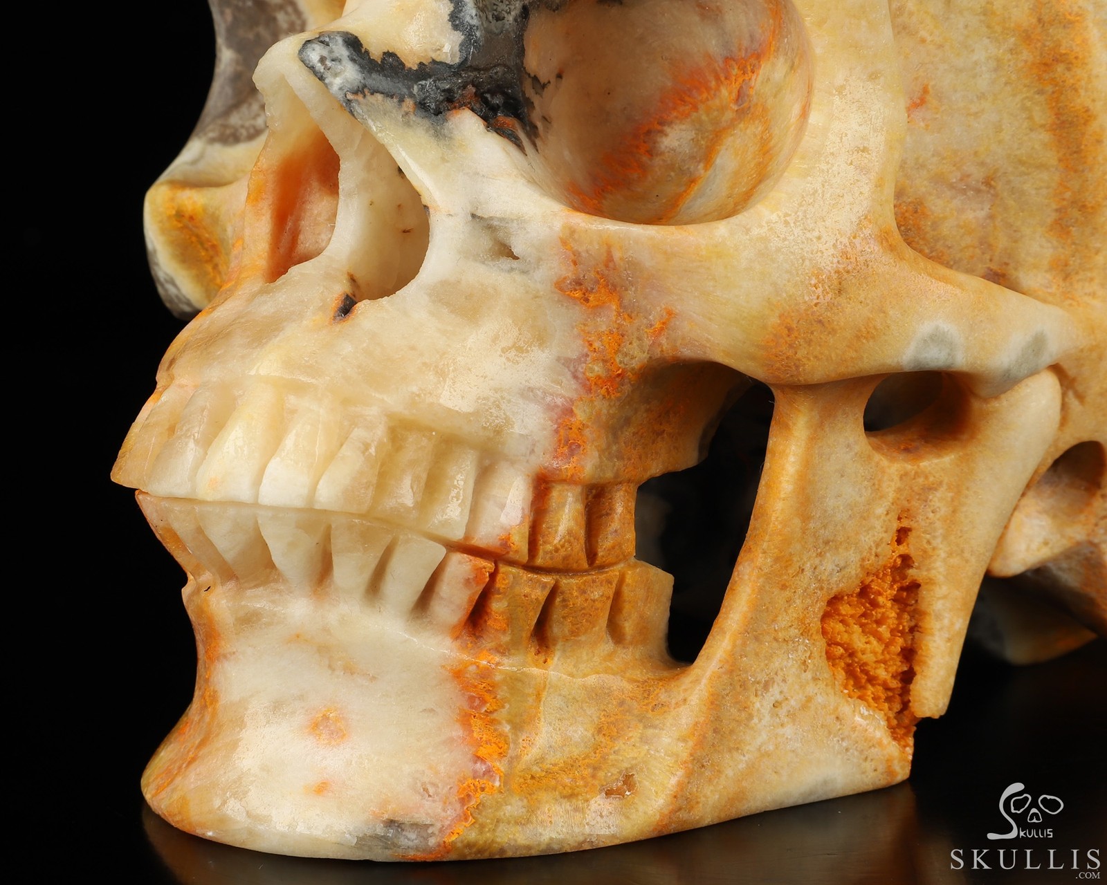 Gemstone Super Realistic! Lifesized 7.0″ Bumble Bee Jasper Crystal Skull