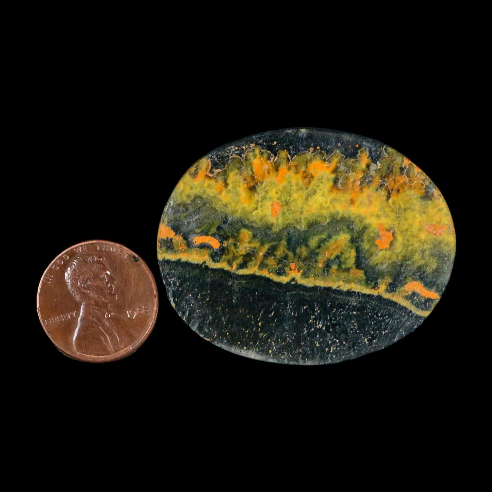 1.8″ Bumblebee Jasper Natural Polished Mineral Palm Stone Java Indonesia