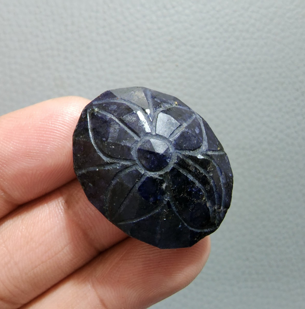 Fabulous Blue Sapphire Carving 128 Ct Handcrafted Gemstone Loose Art Gemstone