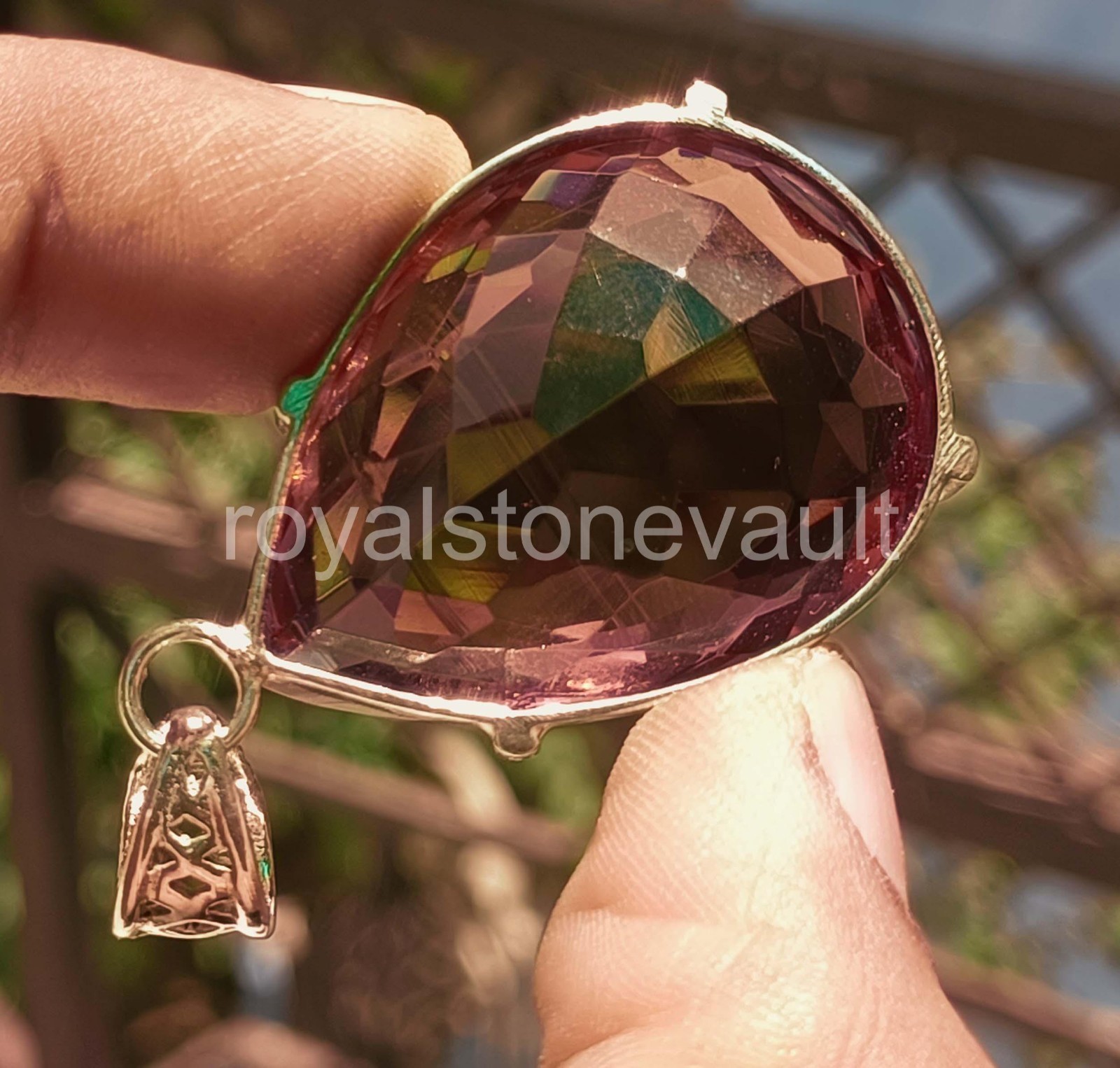 96.35 Ct Natural Color Change Alexandrite Pear Shape Pendant IGL Loose Gems 6YNY