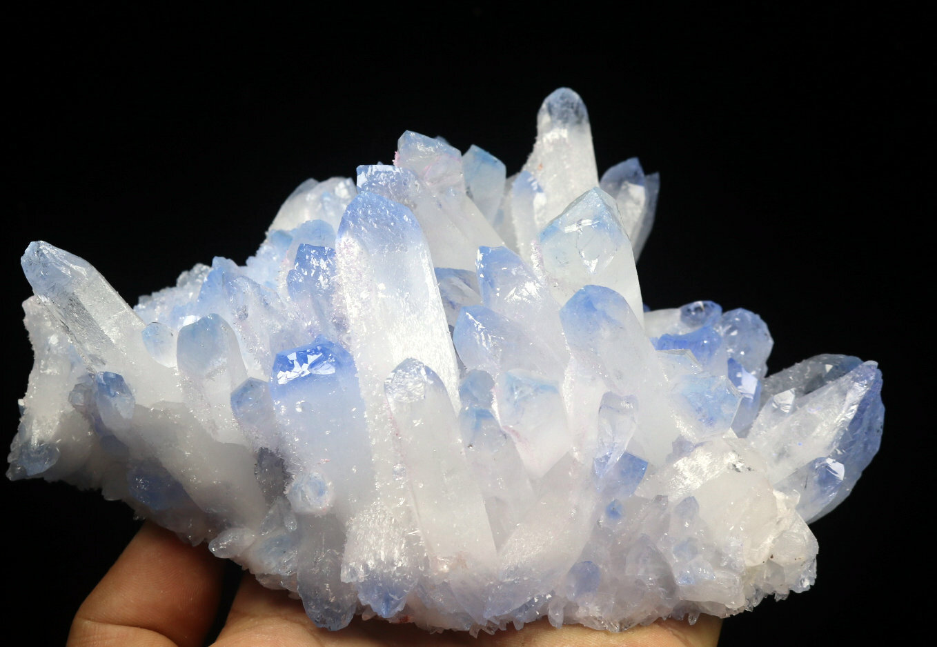 1.9lb Rare Beatiful Blue Tibetan Ghost phantom Quartz Crystal Cluster Specimen