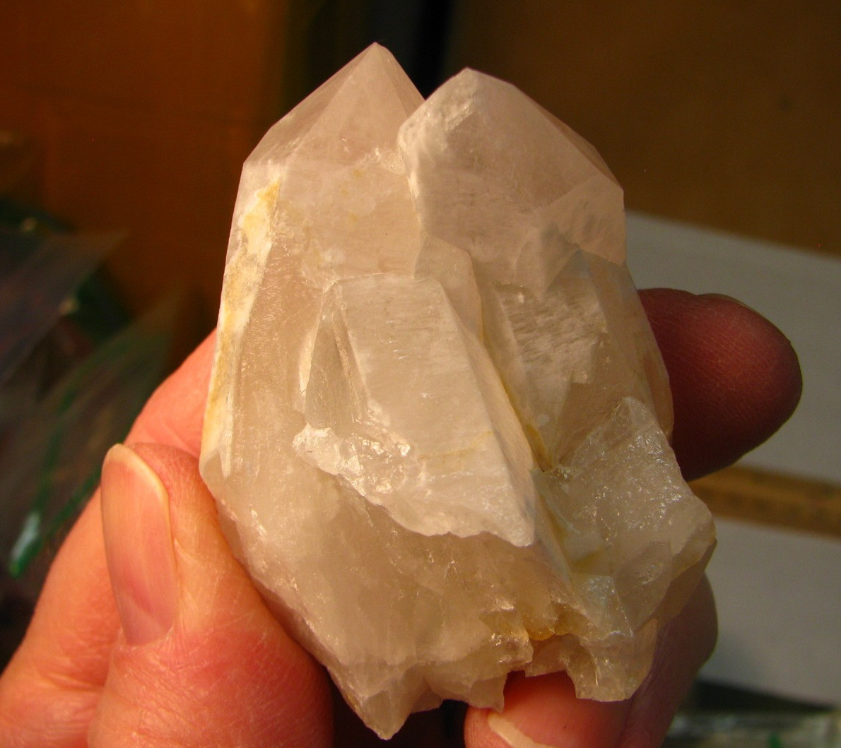 2 WHITE QUARTZ CRYSTAL CLUSTERS 2.4in & 1.84in ARKANSAS USA #216