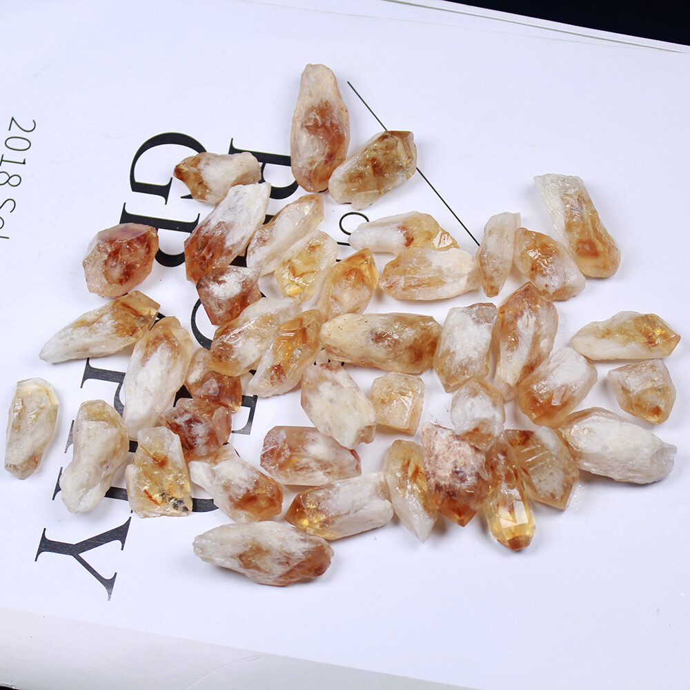 50g/100g Natural Brazil Citrine Stone Rough Rock Quartz Healing Reiki Crystal