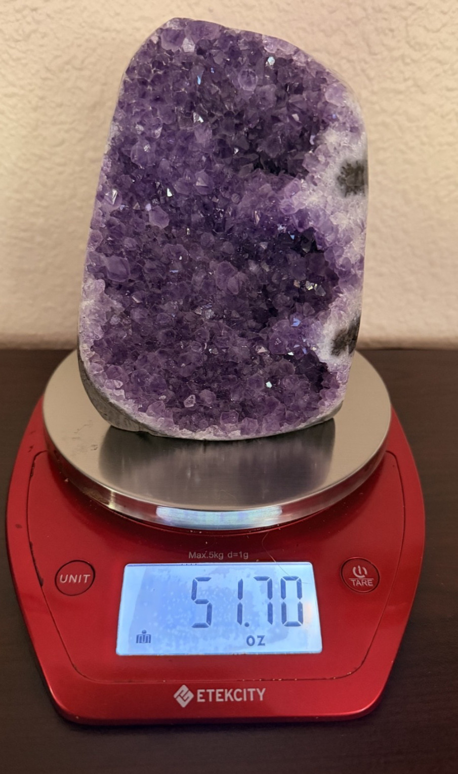 Amethyst Cut Base Freeform 51.7oz Druzy Cluster Approx 6in Purple Crystal Slab