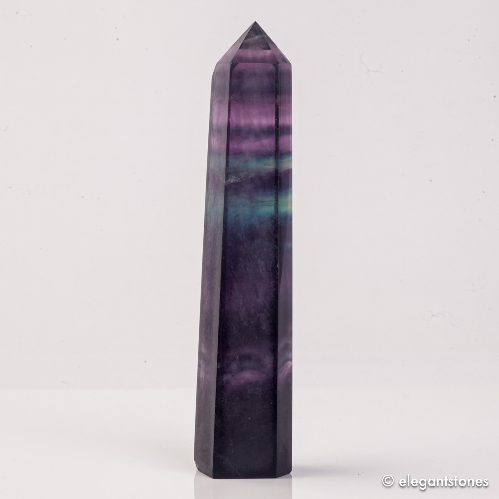 111g110mm Rainbow Fluorite Point Crystal Tower Natural Obelisk Healing Quartz