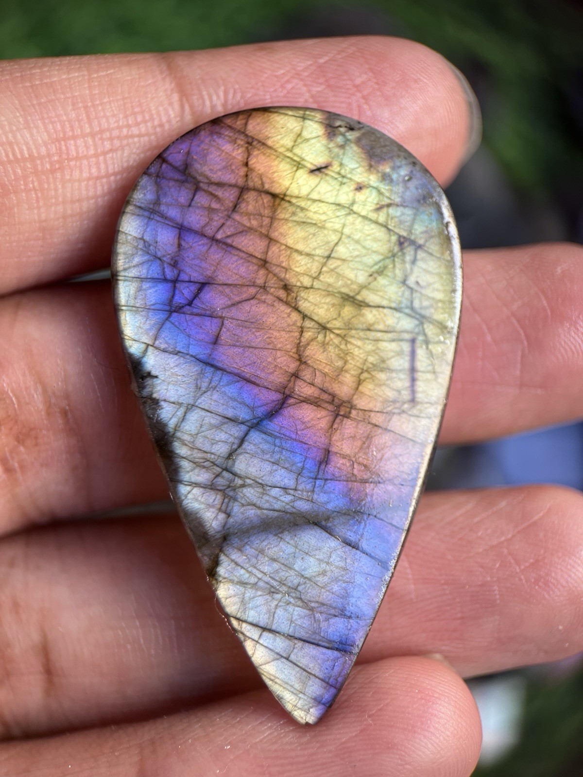48 MM Spectrum Labradorite Palm Pocket Stone Crystal Gemstone Specimen 9.50 g