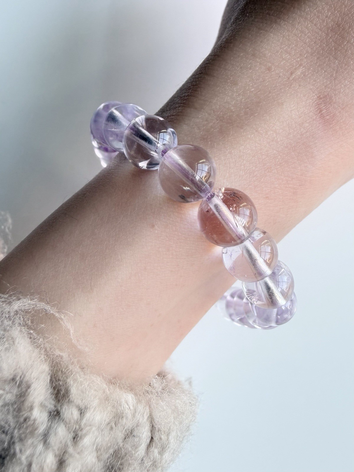 Pastel Light Lavender Purple Bolivia Amethyst Bracelet