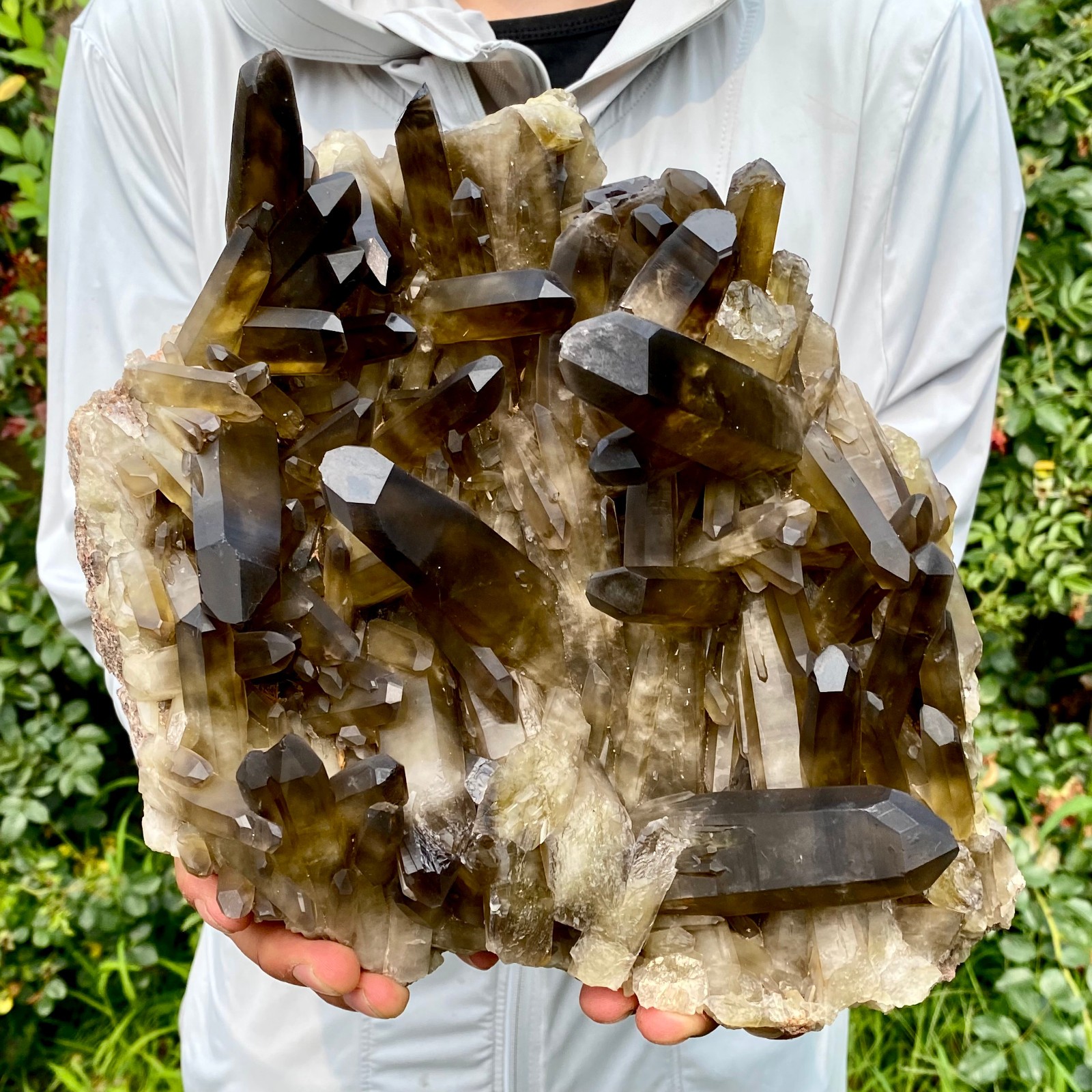 10.5LB New Black Phantom Quartz Crystal Cluster Mineral Specimen Spiritual The