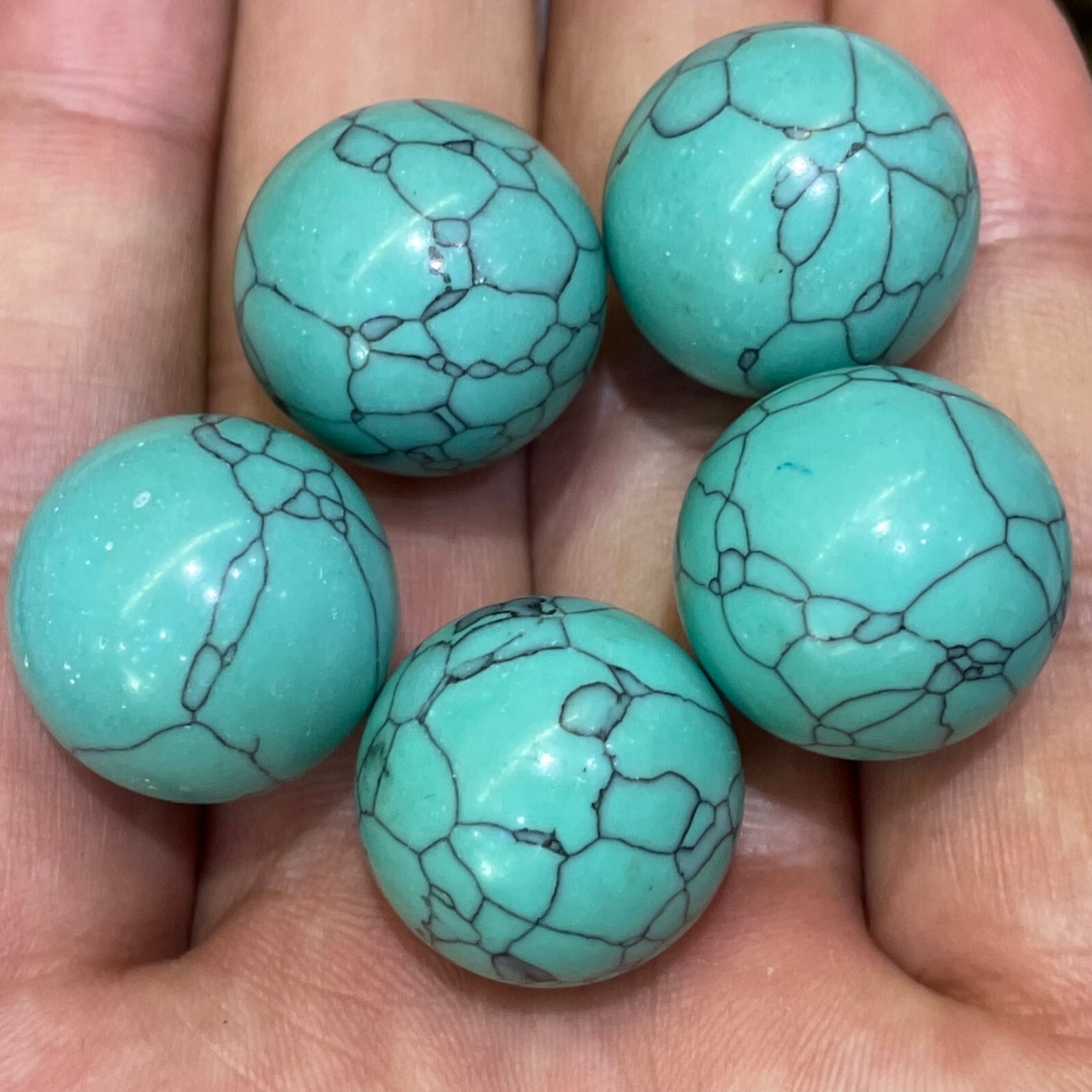 5pc top! Natural turquoise Quartz Sphere Crystal Ball Healing 20mm