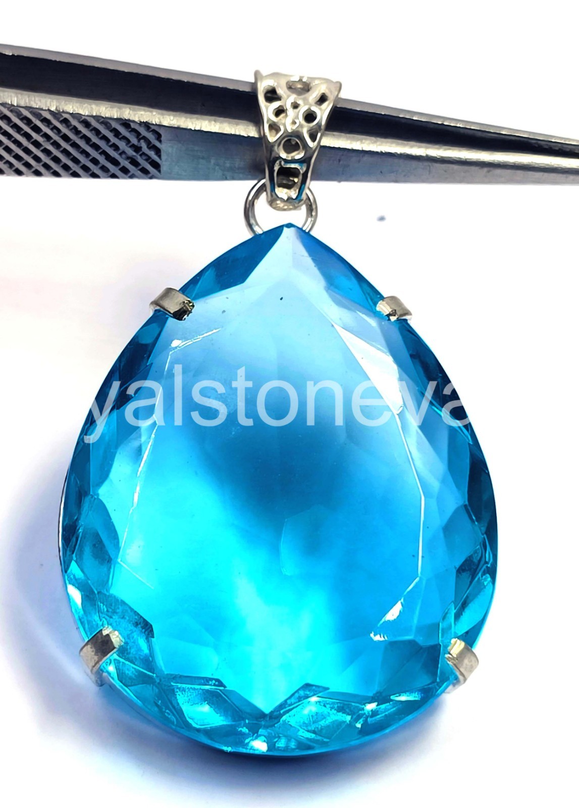 101.5 Ct Natural Tourmaline Pear Shape Pendant 925 Silver Free Chain IGL 6AHX