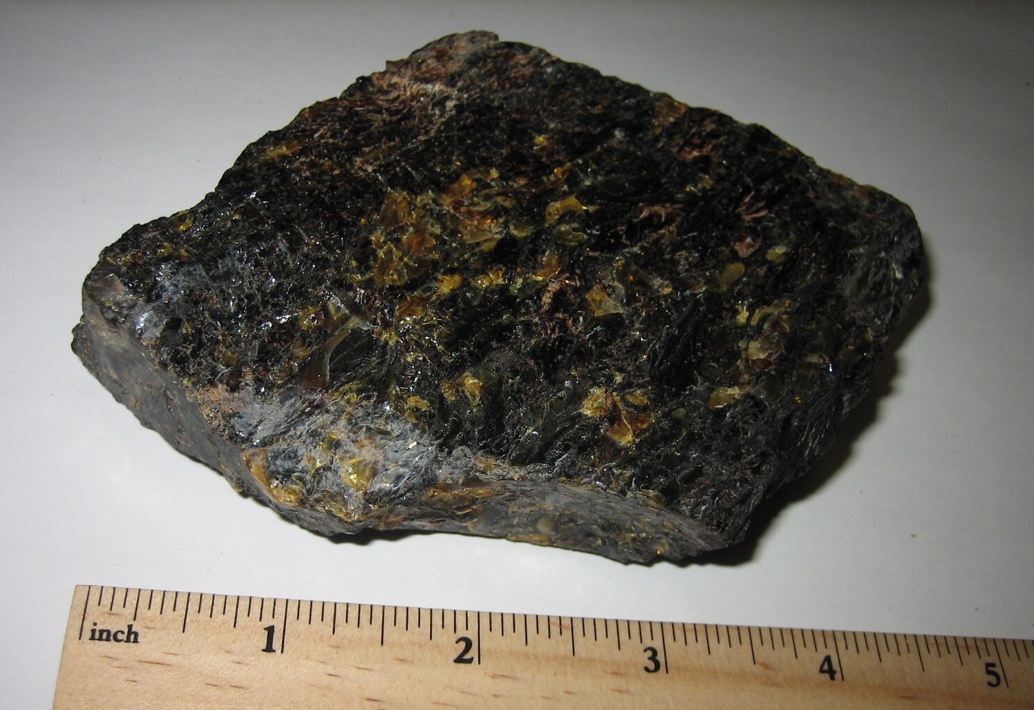 3.4″ x 3.2″ x 0.8″- 1″ RARE LARGE NATURAL FOSSIL AMBER TREE SAP BORNEO 155.3g *A