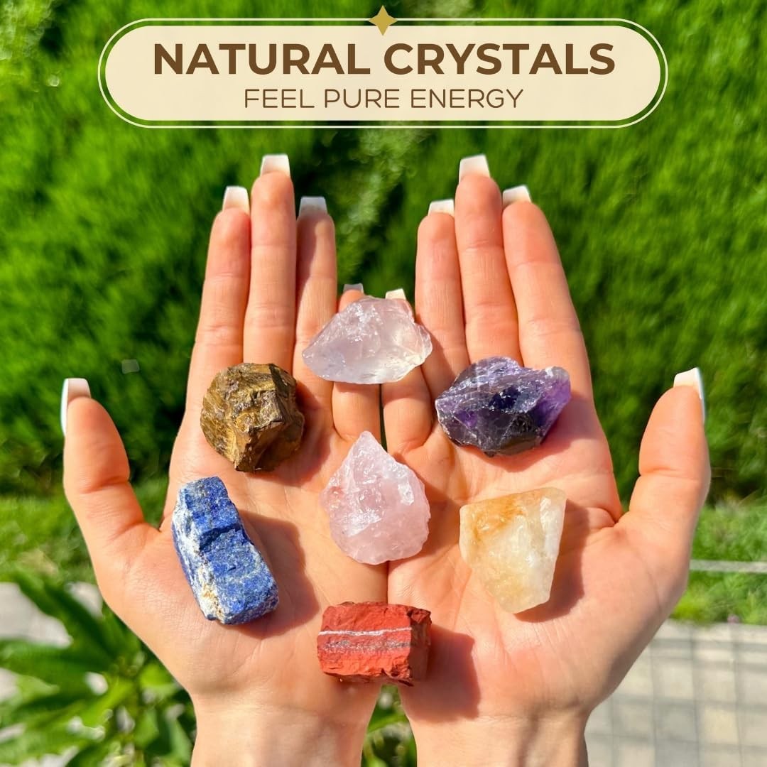 7 Chakra Healing Crystals Set for Energy Alignment – Large Raw