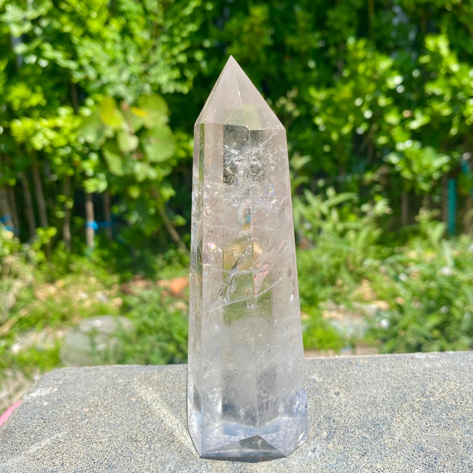 239G Natural Clear Quartz Crystal Point Healing Wand Polished Rock Crystal Reiki